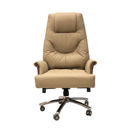 Lunar Furniture RENOVO Chair – modern coffee leather executive office chair with ergonomic lumbar support, armrests, and swivel base for stylish and comfortable workspaces