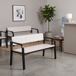 Metal Bench with Back