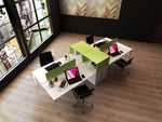 Modern 4 person Workstation - Lunar Furniture