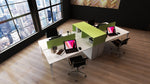 Modern 4 person Workstation - Lunar Furniture