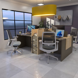 Modern Four Person Workstation