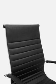 VENUS High Back Office Black Leather Chair - Lunar Furniture