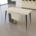 Volex White Walnut Manager Desk - Lunar Furniture