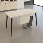 Volex White Walnut Manager Desk - Lunar Furniture