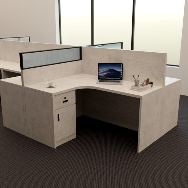 Marble Textured Workstations Desk 